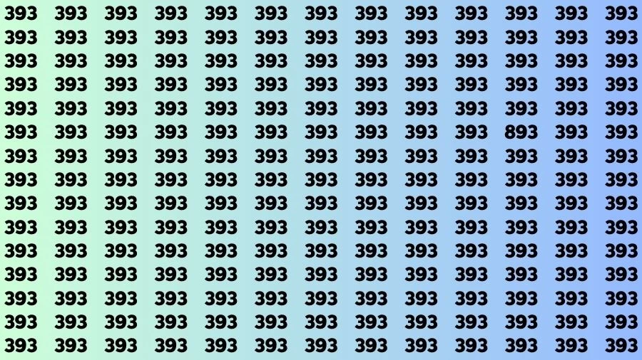 Optical Illusion Brain Test: If you have Eagle Eyes Find the Number 893 among 393 in 15 Secs