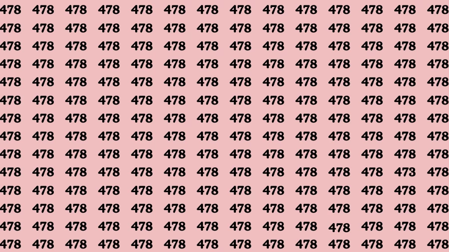 Observation Visual Test: If you have Eagle Eyes Find the Number 473 among 478 in 15 Secs