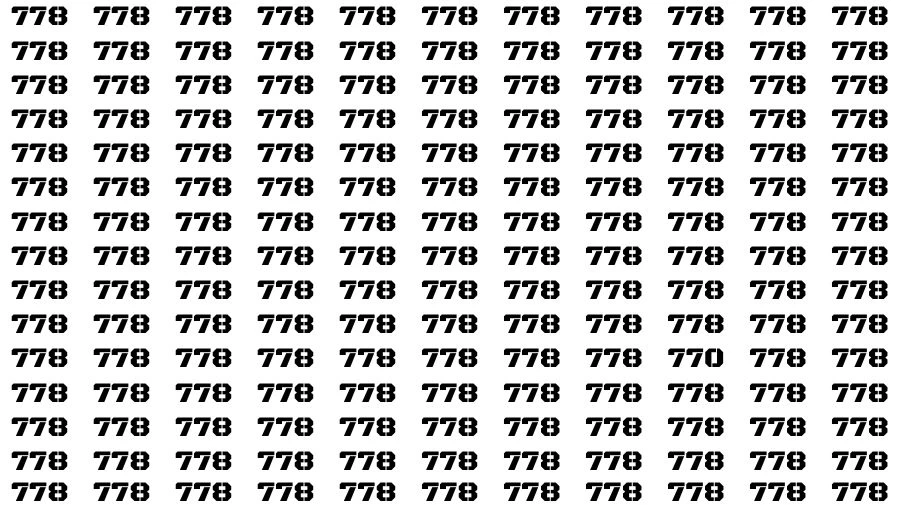 Optical Illusion Brain Challenge: If you have 50/50 Vision Find the number 770 in 15 Secs