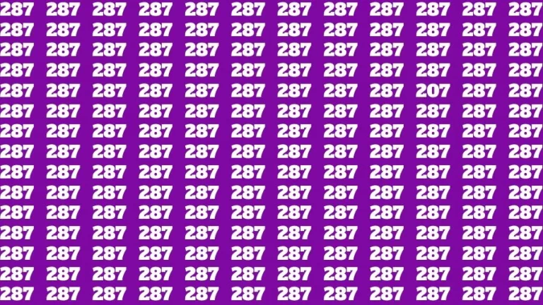 Observation Skill Test: If you have Sharp Eyes Find the Number 207 among 287 in 15 Secs