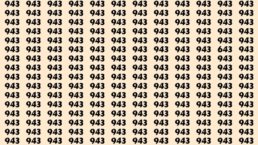 Optical Illusion Brain Test: If you have Sharp Eyes Find the number 643 in 20 Secs