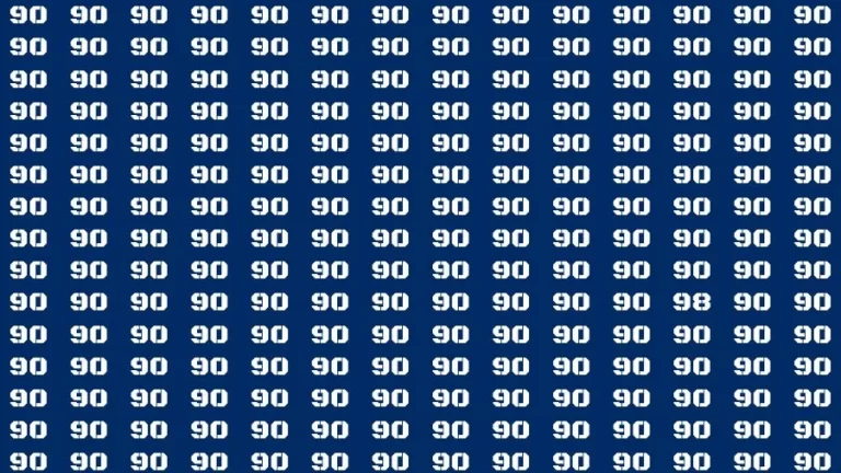 Observation Brain Challenge: If you have Eagle Eyes Find the number 98 among 90 in 12 Secs