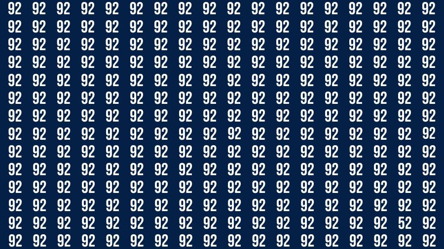 Test Visual Acuity: If you have Hawk Eyes Find the Number 52 in 15 Secs