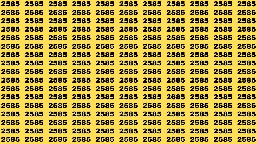 Optical Illusion Brain Test: If you have Sharp Eyes Find the Number 2685 in 20 Secs