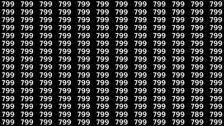 Observation Find it Out: If you have Sharp Eyes Find the number 789 among 799 in 20 Secs