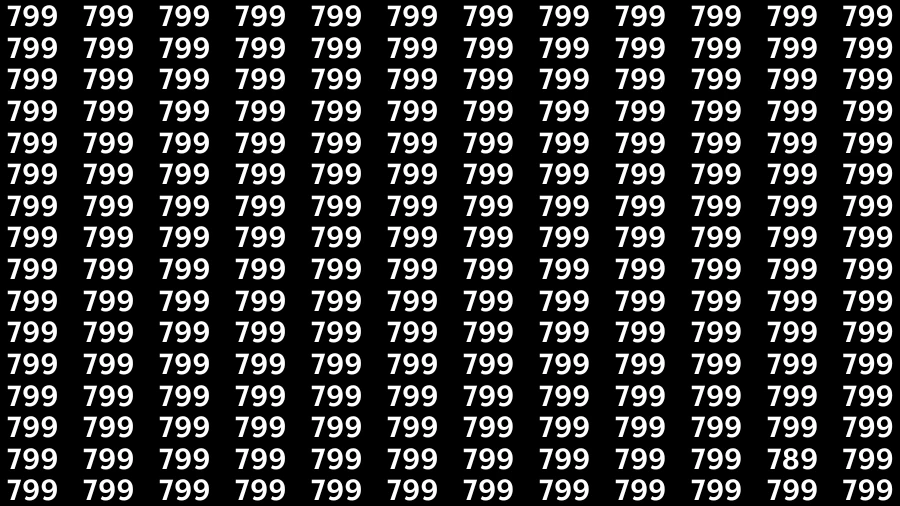 Observation Find it Out: If you have Sharp Eyes Find the number 789 among 799 in 20 Secs