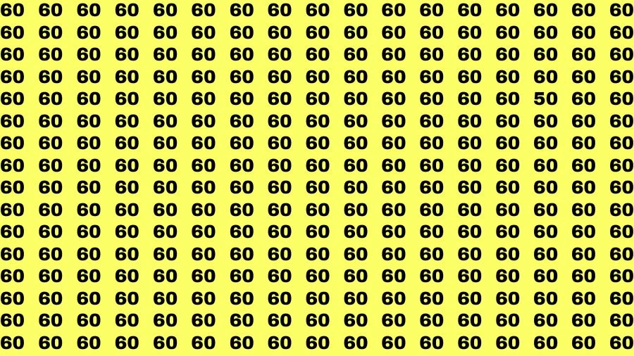 Optical Illusion Brain Challenge: If you have Hawk Eyes Find the Number 50 among 60 in 15 Secs