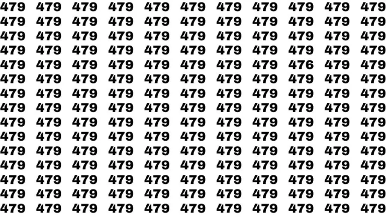 Observation Brain Test: If you have 50/50 Vision Find the Number 476 among 479 in 15 Secs