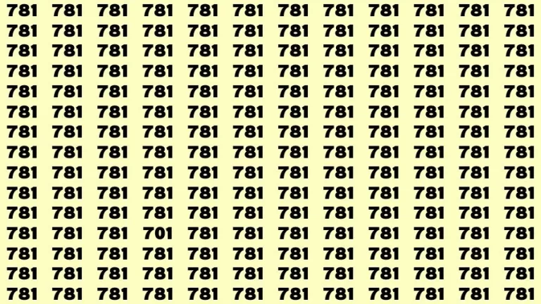 Optical Illusion Brain Test: If you have Sharp Eyes Find the number 701 in 781 Secs