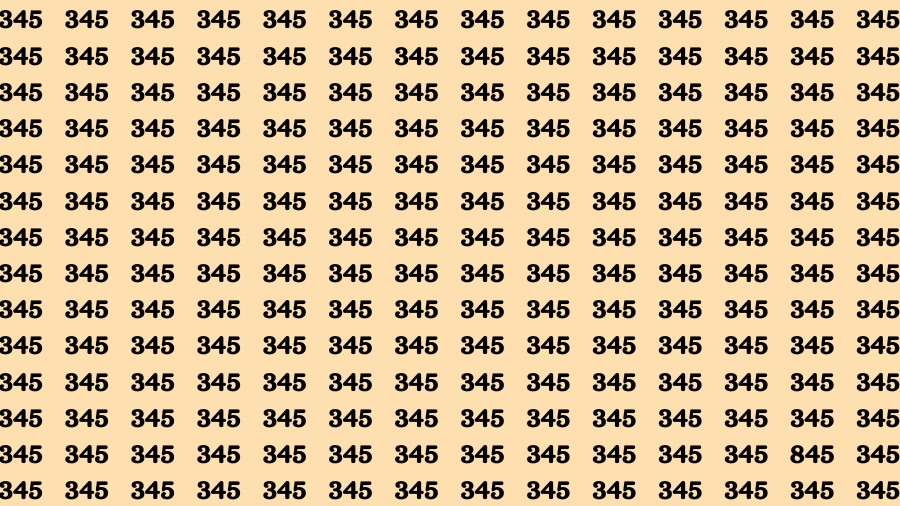 Observation Find it Out: If you have Sharp Eyes Find the number 845 in 20 Secs