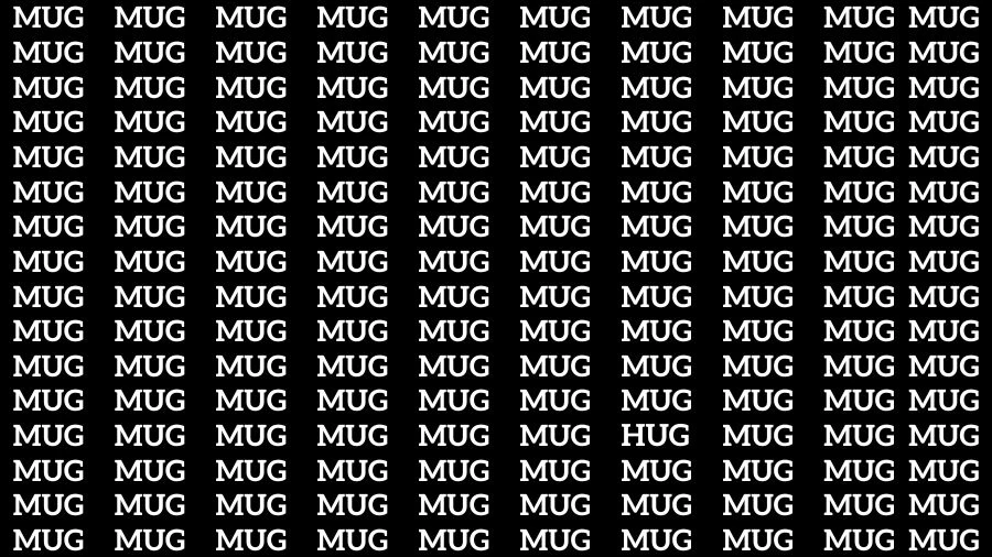 Observation Skill Test: If you have Eagle Eyes Find the Word Hug in 12 Secs