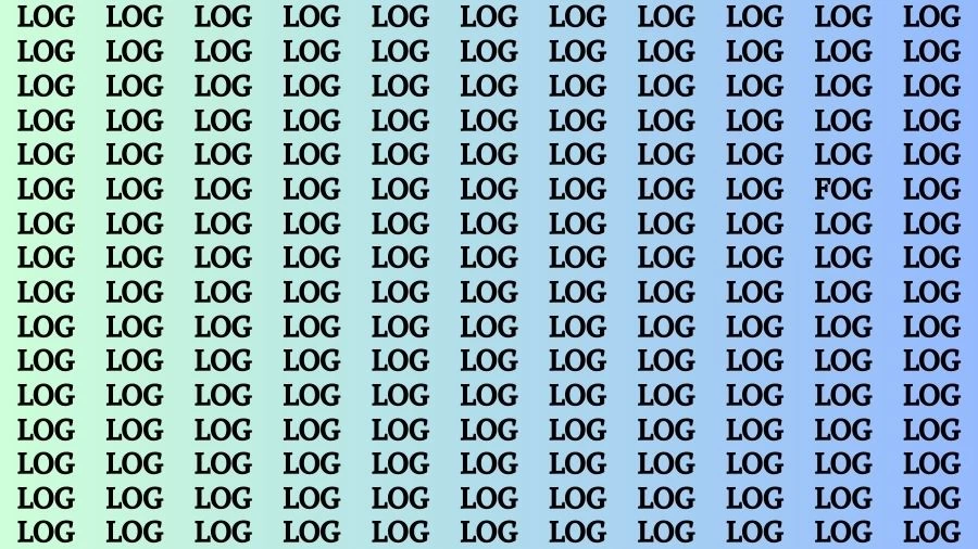 Observation Skill Test: If you have 50/50 Vision Find the Word Fog in 12 Secs