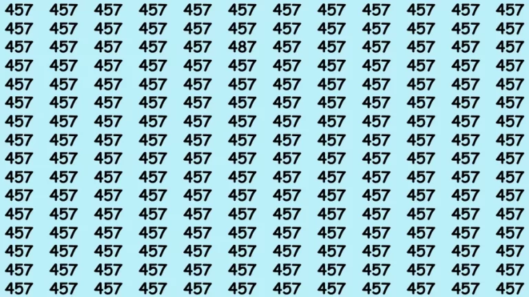 Observation Visual Test: If you have 50/50 Vision Find the Number 487 among 457 in 12 Secs