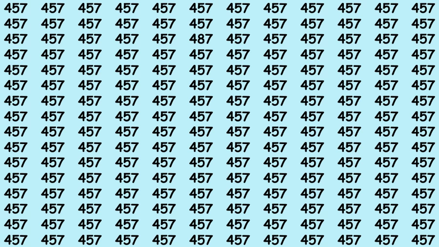 Observation Visual Test: If you have 50/50 Vision Find the Number 487 among 457 in 12 Secs