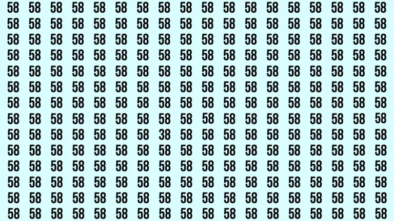 Test Visual Acuity: If you have Eagle Eyes Find the number 38 among 58 in 12 Secs