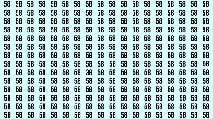 Test Visual Acuity: If you have Eagle Eyes Find the number 38 among 58 in 12 Secs