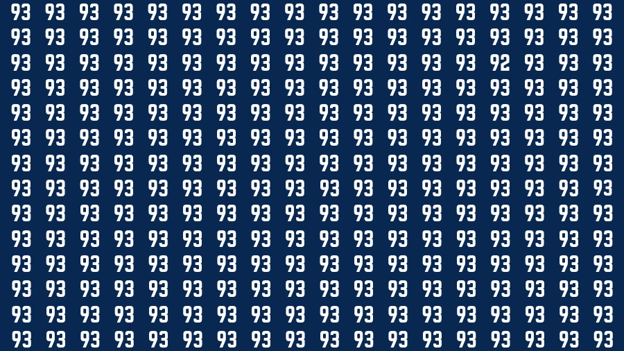 Visual Test: If you have Eagle Eyes Find the Number 92 in 15 Secs