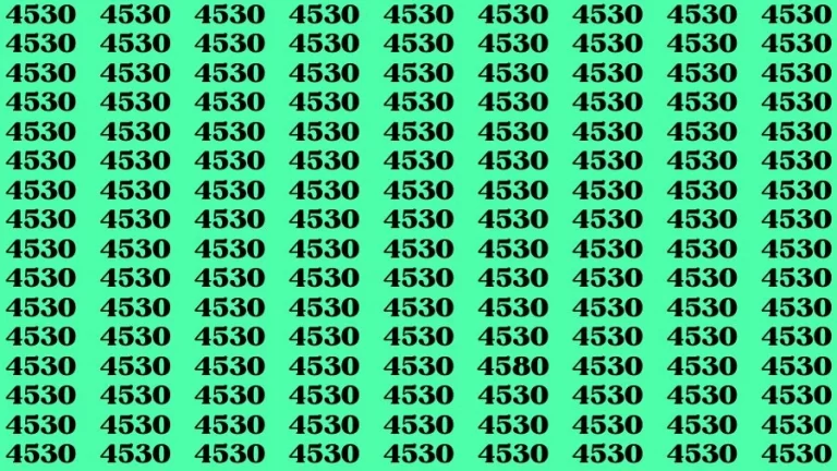 Observation Find it Out: If you have Sharp Eyes Find the number 4580 among 4530 in 20 Secs