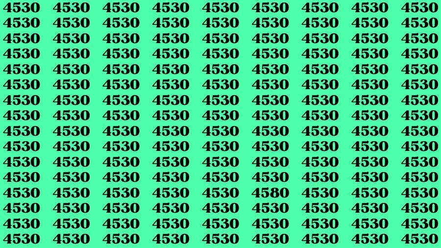 Observation Find it Out: If you have Sharp Eyes Find the number 4580 among 4530 in 20 Secs