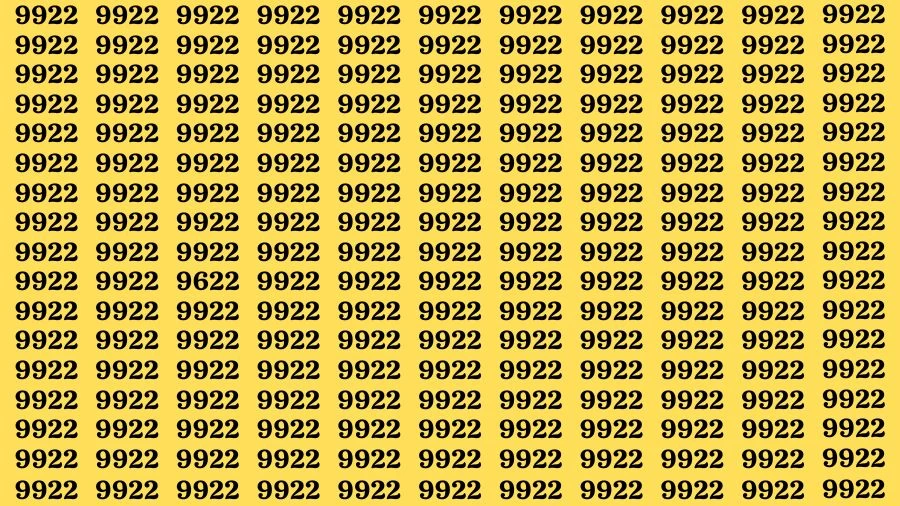 Brain Test: If you have Eagle Eyes Find the Number 9622 among 9922 in 15 Secs