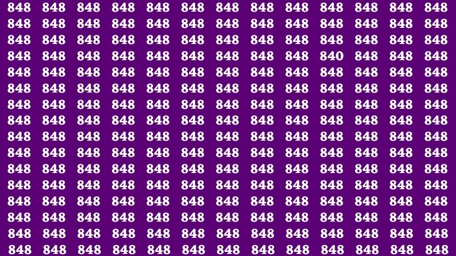 Optical Illusion Brain Test: If you have Sharp Eyes Find the Number 840 in 20 Secs