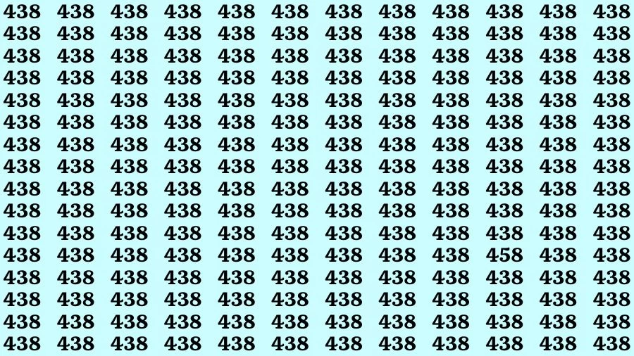 Optical Illusion Brain Test: If you have Sharp Eyes Find the number 458 in 20 Secs