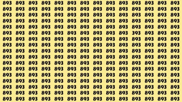 Optical Illusion Brain Challenge: If you have 50/50 Vision Find the number 393 in 15 Secs