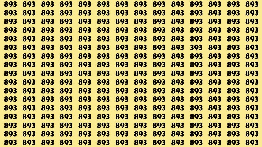 Optical Illusion Brain Challenge: If you have 50/50 Vision Find the number 393 in 15 Secs