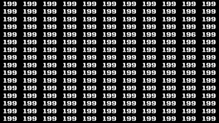 Optical Illusion Brain Challenge: If you have Hawk Eyes Find the Number 196 among 199 in 15 Secs