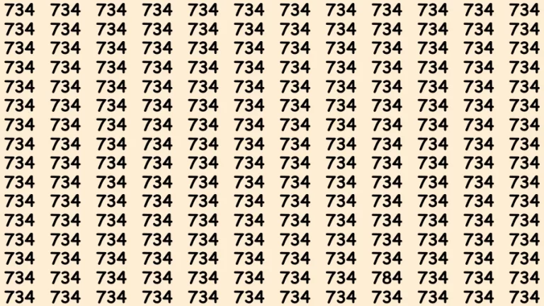 Observation Brain Challenge: If you have Hawk Eyes Find the Number 784 among 734 in 15 Secs