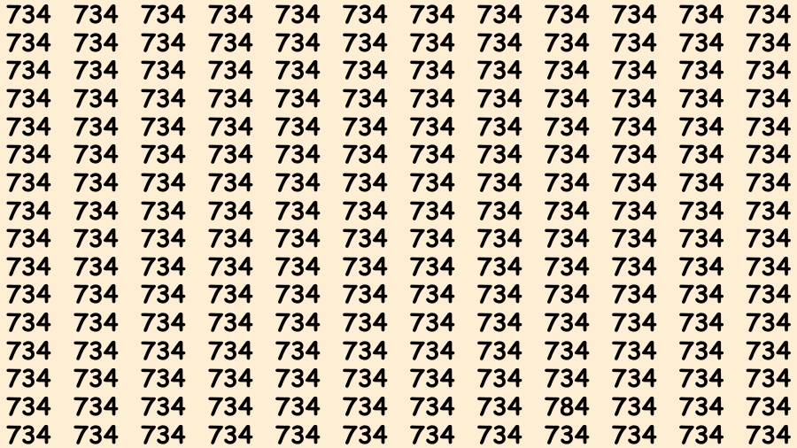 Observation Brain Challenge: If you have Hawk Eyes Find the Number 784 among 734 in 15 Secs