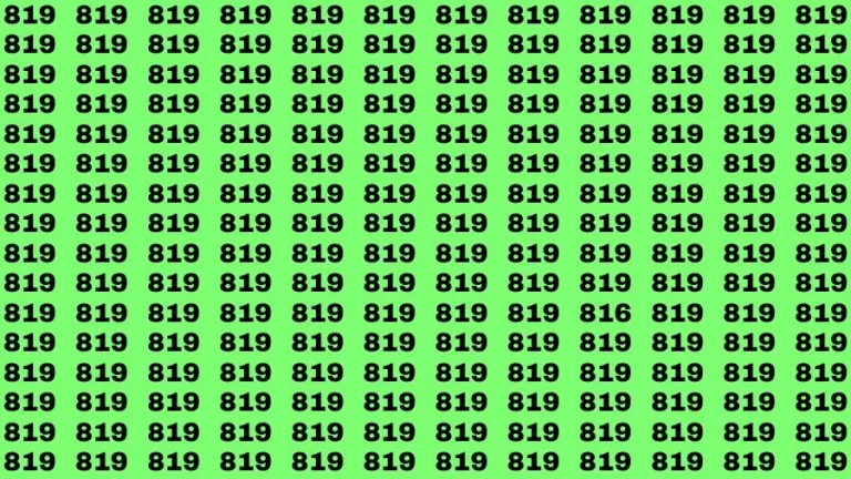 Optical Illusion Brain Challenge: If you have 50/50 Vision Find the number 816 among 819 in 12 Secs