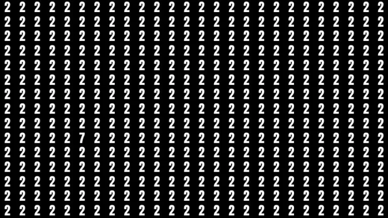 Observation Skill Test: If you have Sharp Eyes Find the Number 7 among 2 in 15 Secs