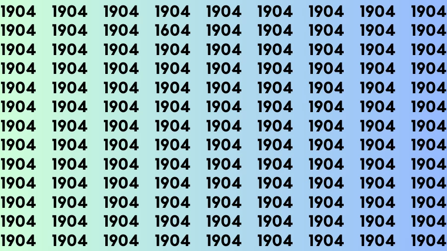 Observation Brain Challenge: If you have Hawk Eyes Find the Number 1604 among 1904 in 15 Secs