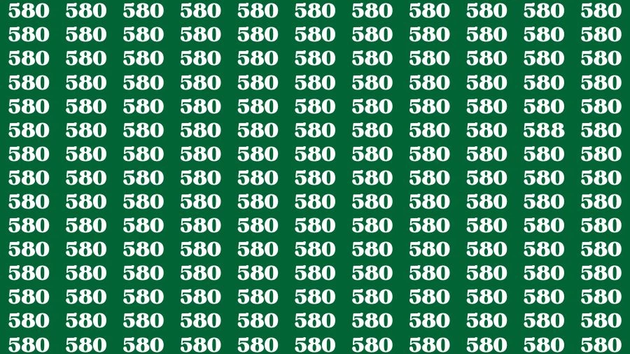 Optical Illusion Brain Challenge: If you have 50/50 Vision Find the number 588 among 580 in 12 Secs