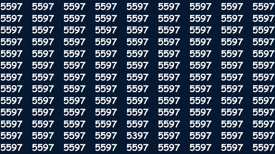 Visual Test: If you have Eagle Eyes Find the Number 5397 in 15 Secs