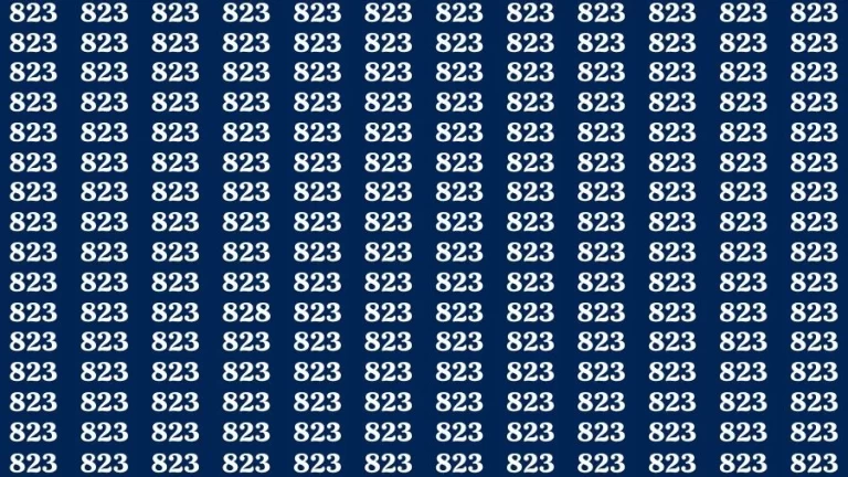 Optical Illusion Brain Challenge: If you have Hawk Eyes Find the Number 828 among 823 in 15 Secs