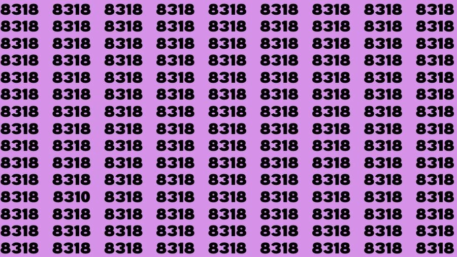 Optical Illusion Brain Test: If you have Eagle Eyes Find the number 8310 in 15 Secs