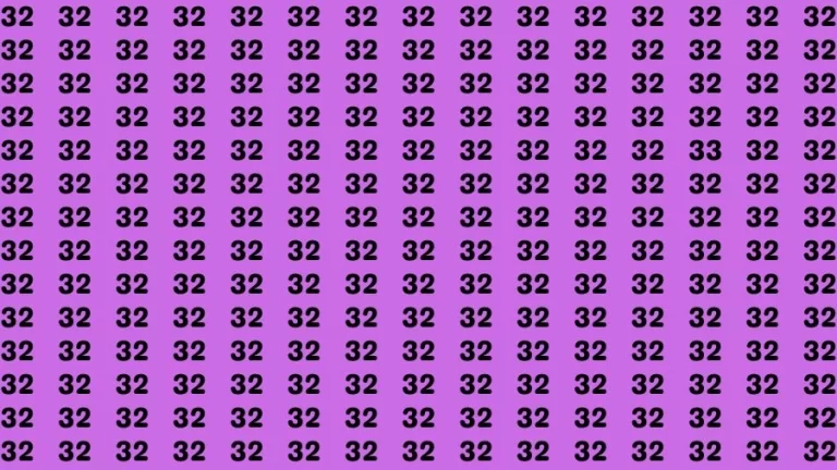 Optical Illusion Brain Challenge: If you have Hawk Eyes Find the Number 33 among 32 in 15 Secs