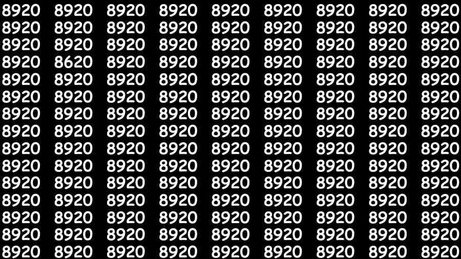 Observation Find it Out: If you have Hawk Eyes Find the Number 8620 in 10 Secs