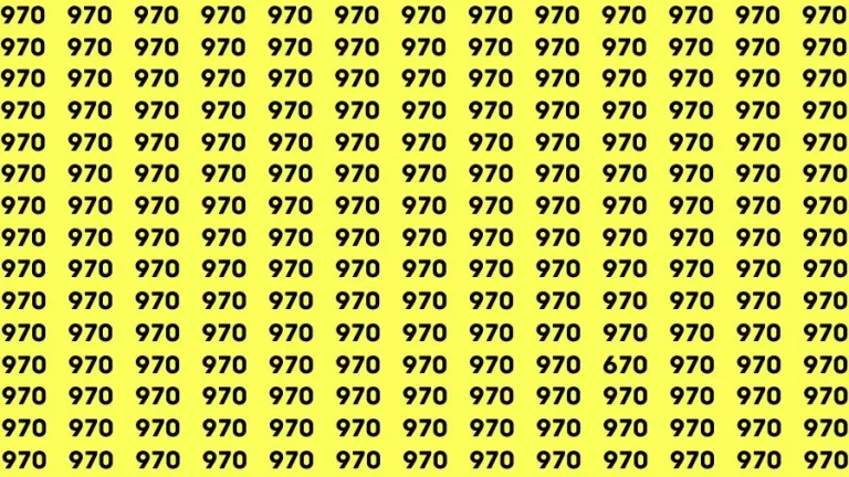 Optical Illusion Brain Test: If you have Eagle Eyes Find the Number 670 among 970 in 15 Secs