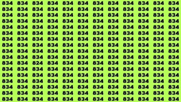 Optical Illusion Brain Challenge: If you have 50/50 Vision Find the number 824 in 15 Secs