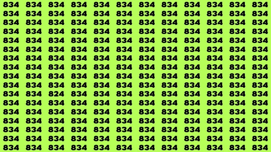 Optical Illusion Brain Challenge: If you have 50/50 Vision Find the number 824 in 15 Secs