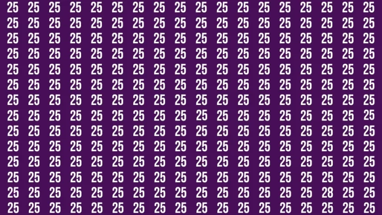 Observation Find it Out: If you have Sharp Eyes Find the number 28 among 25 in 20 Secs