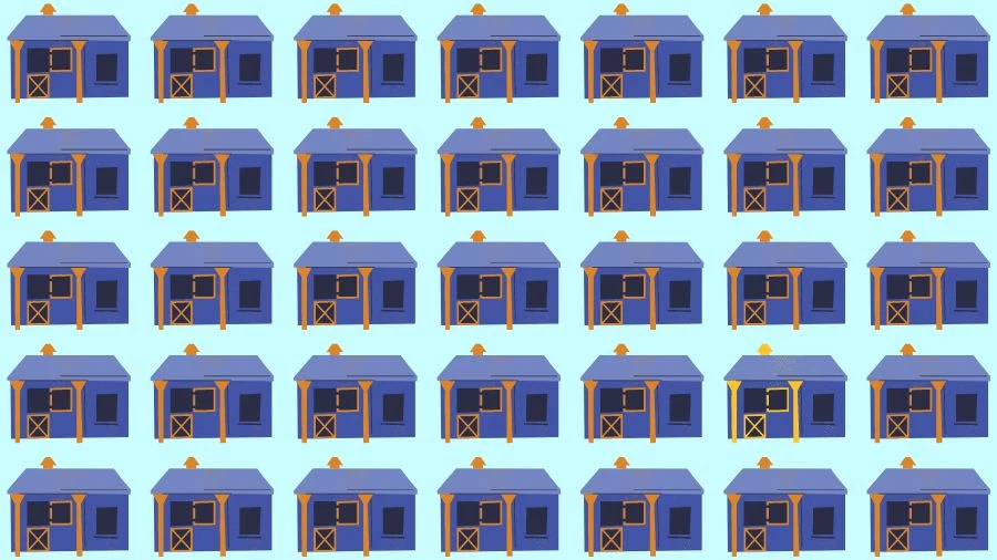 Optical Illusion Brain Test: If you have Eagle Eyes find the Odd House in 15 Seconds