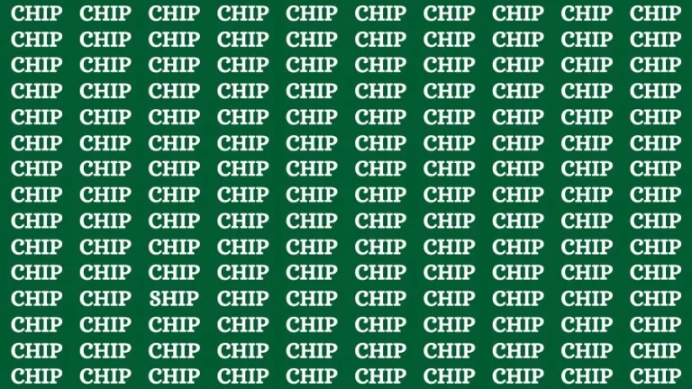 Observation Skill Test: If you have Keen Eyes Find the Word Ship among Chip in 15 Secs