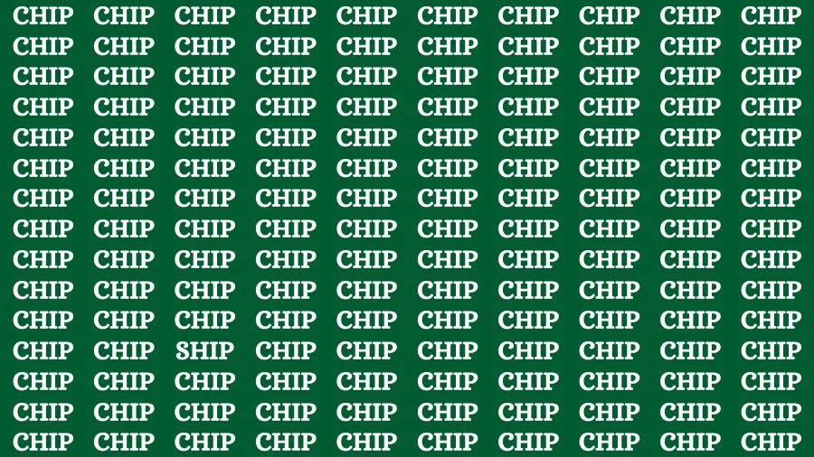 Observation Skill Test: If you have Keen Eyes Find the Word Ship among Chip in 15 Secs