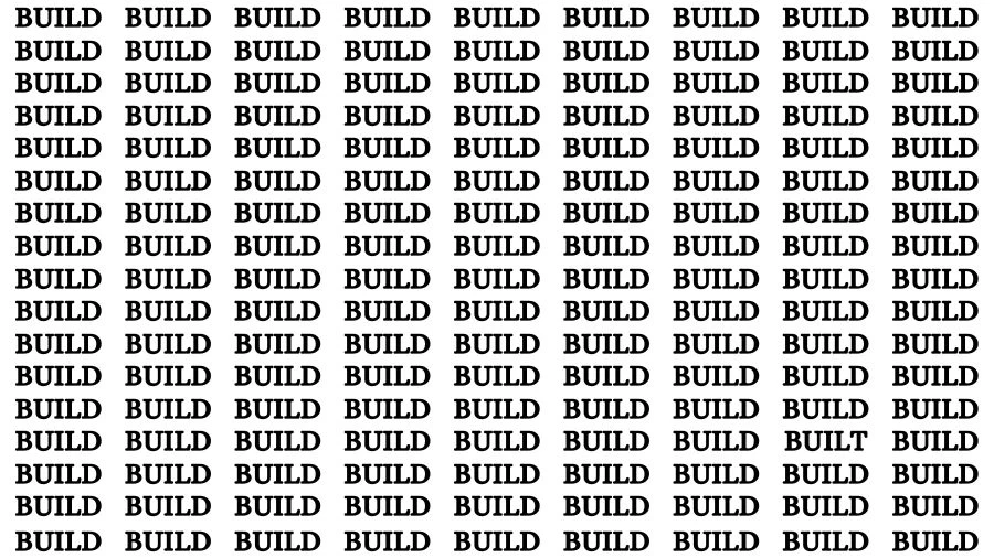 Observation Visual Test: If you have Hawk Eyes Find the word Built among Build in 12 Secs