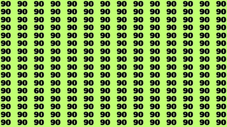 Optical Illusion Brain Test: If you have Eagle Eyes Find the Number 60 among 90 in 15 Secs