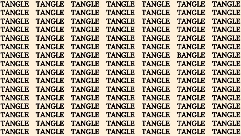 Observation Find it Out: If you have Eagle Eyes Find the word Bangle In 18 Secs